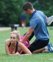 Catherine Tyldesley Works Out Hot Photos In Park - TeluguNow.com_010