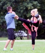Catherine Tyldesley Works Out Hot Photos In Park - TeluguNow.com_048
