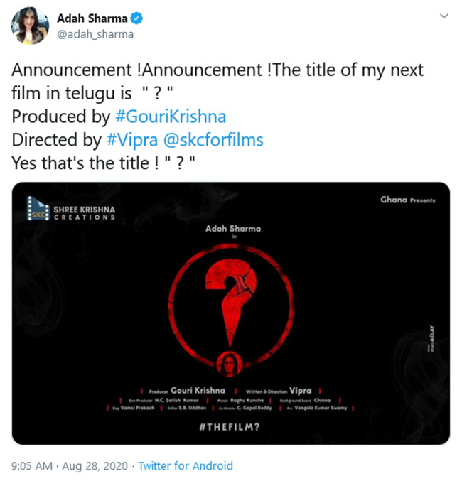 Adah Sharma’s Next Film Leaves The Fans Stunned