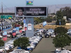 Justice For Sushant Hashtag Billboard In California