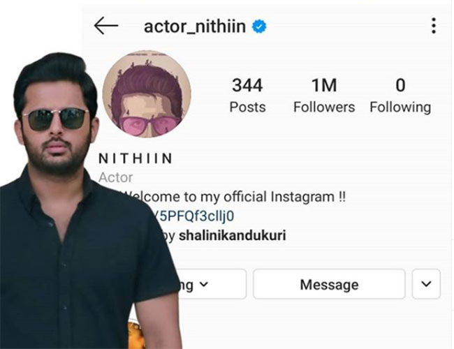 Nithiin Reaches 1 Million Followers On Instagram!