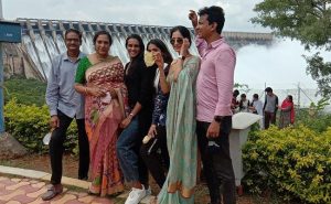 PV Sindhu Visits Nagarjuna Sagar Dam With Family Members