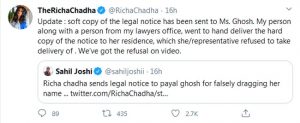 Payal Didn’t Receive The Legal Notice