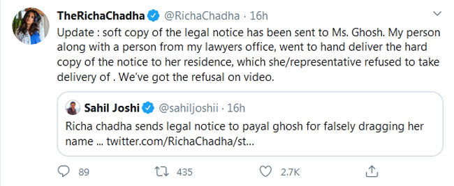 Payal Didn’t Receive The Legal Notice