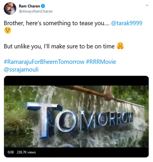 ‘రామరాజు ఫర్ భీమ్’ శాంపిల్ వీడియో చూపించిన చరణ్…!