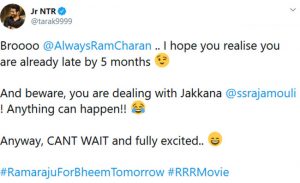 Tarak Makes Fun Of Rajamouli & Charan With A Single Tweet!
