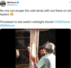 RRR Team Releases Video From Cold Midnight Shoot