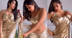 గోల్డ్ శారీ లో టీవీ న‌టి నిఖిత